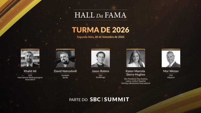 Banner digital oficial de divulgação dos homenageados do Hall da Fama de 2026 da SBC