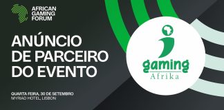 Banner de anúncio da parceria entre o iGaming AFRIKA e o African Gaming Forum.