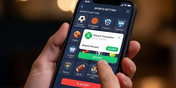 renan-santos-promete-proibir-apostas-se-eleito Um celular exibindo apostas esportivas na tela gerado por IA