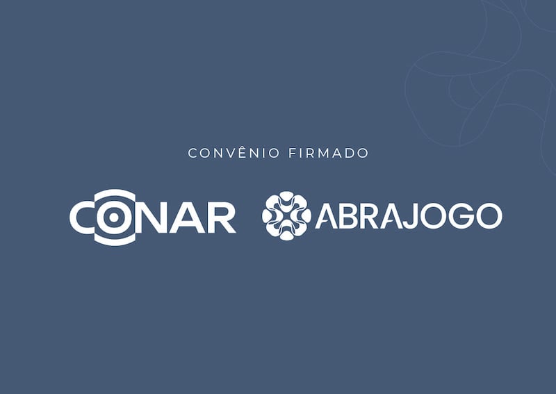 Banner digital para o anúncio do convênio entre ABRAJOGO e Conar.