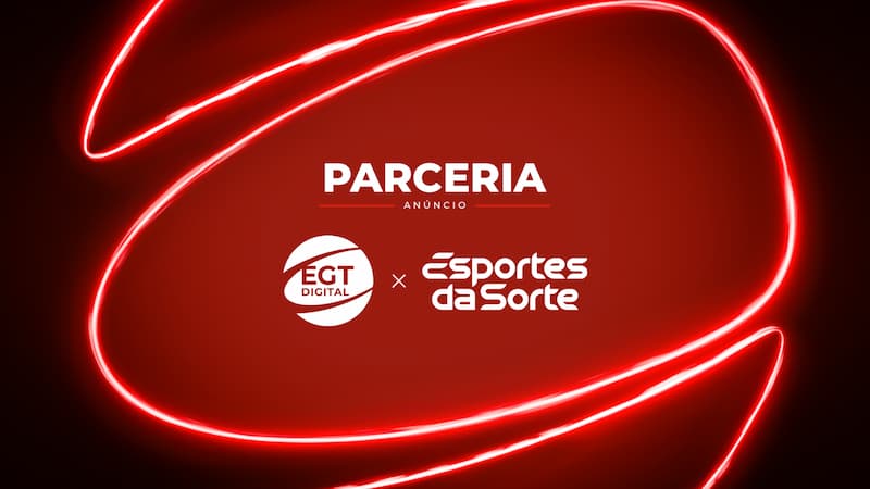 Banner de anúncio da parceria entre Esportes da Sorte e EGT Digital.