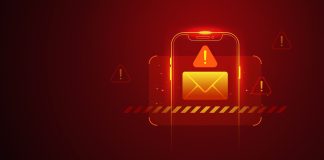 Golpe do Auxílio Reconstrução direciona vítimas a sites de apostas ilegais Uma ilustração de um smartphone em fundo vermelho e com o símbolo de alerta