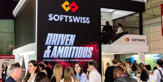 SOFTSWISS-Projeta-Mercado-Global-de-iGaming-Em-461-Bilhoes-de-Euros-Ate-2031 Estande da SOFTSWISS no SBC Summit 2025.