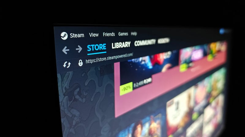 Home page do aplicativo da Steam.