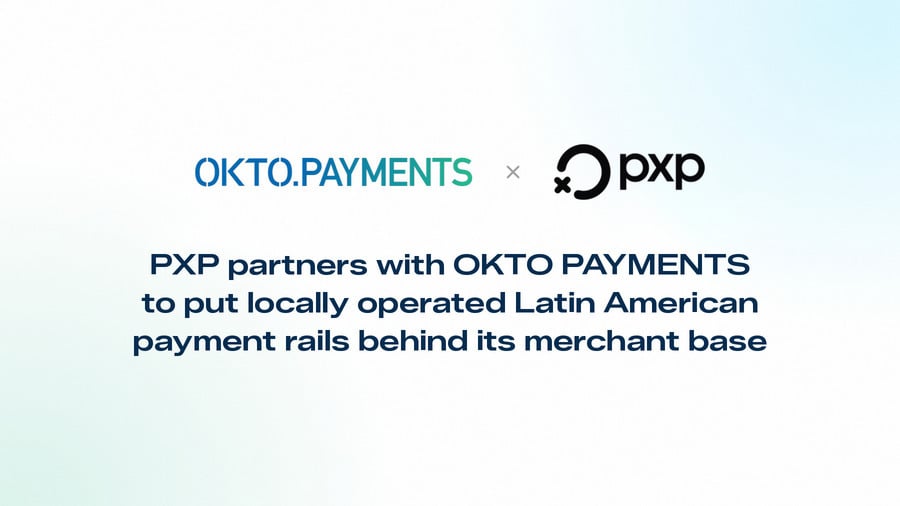 Banner para anunciar parceria entre OKTO e PXP.