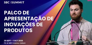 SBC Summit 2026 coloca o futuro do setor de jogos em destaque com Palco de Apresentação de Inovações de Produtos Banner digital oficial da SBC de divulgação do palco Product Innovation Showcase