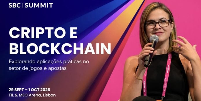 sbc-summit-apresenta-sessao-crypto-blockchain Banner digital oficial de divulgação da sessão Crypto & Blockchain do SBC Summit 2026