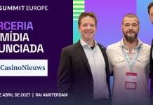 SBC Summit Europe 2027 fortalece presença na Holanda com parceria estratégica com CasinoNieuws Banner digital oficial de divulgação da parceria da SBC com o CasinoNieuws