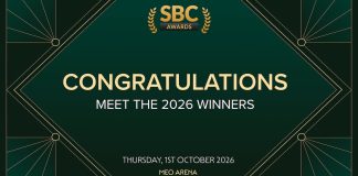 Veja os vencedores do SBC Awards 2026 Banner digital para anunciar os vencedores do SBC Awards 2026.