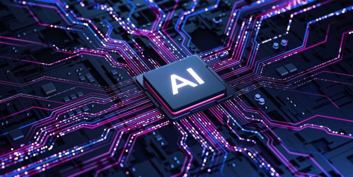 Ilustração de um processador de inteligência artificial.